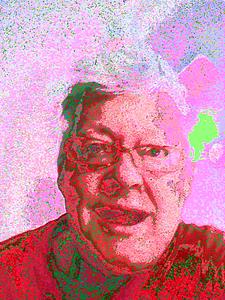 Photo of zen Sutherland taken with a circuit-bent camera